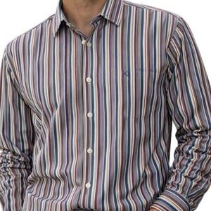 Callaway Golf Collection XL Striped Button Down‎ Shirt Italian Fabric Luxury L/S